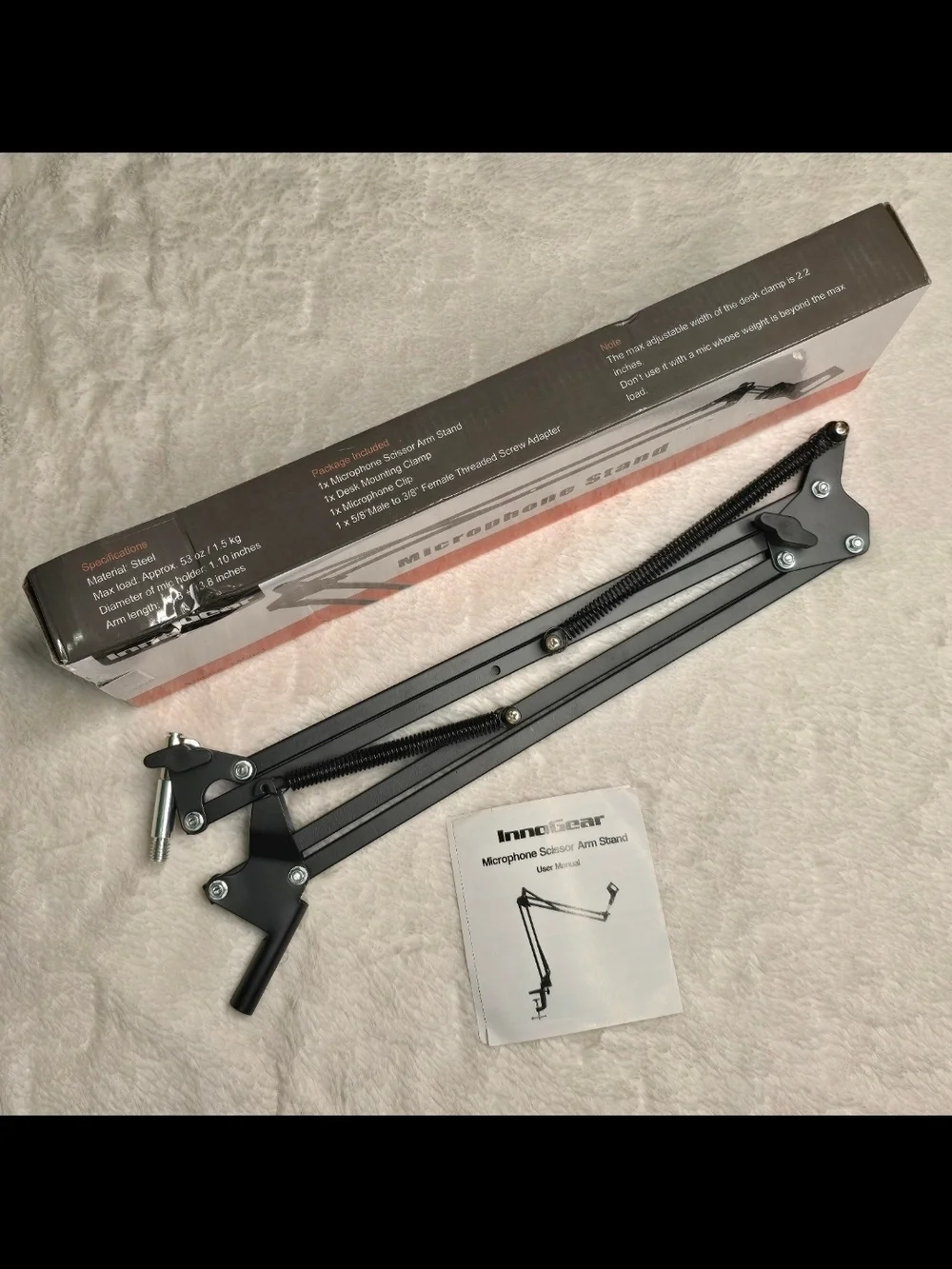 InnoGear Boom Arm Microphone Mic Stand for Blue Yeti HyperX QuadCast SoloCast